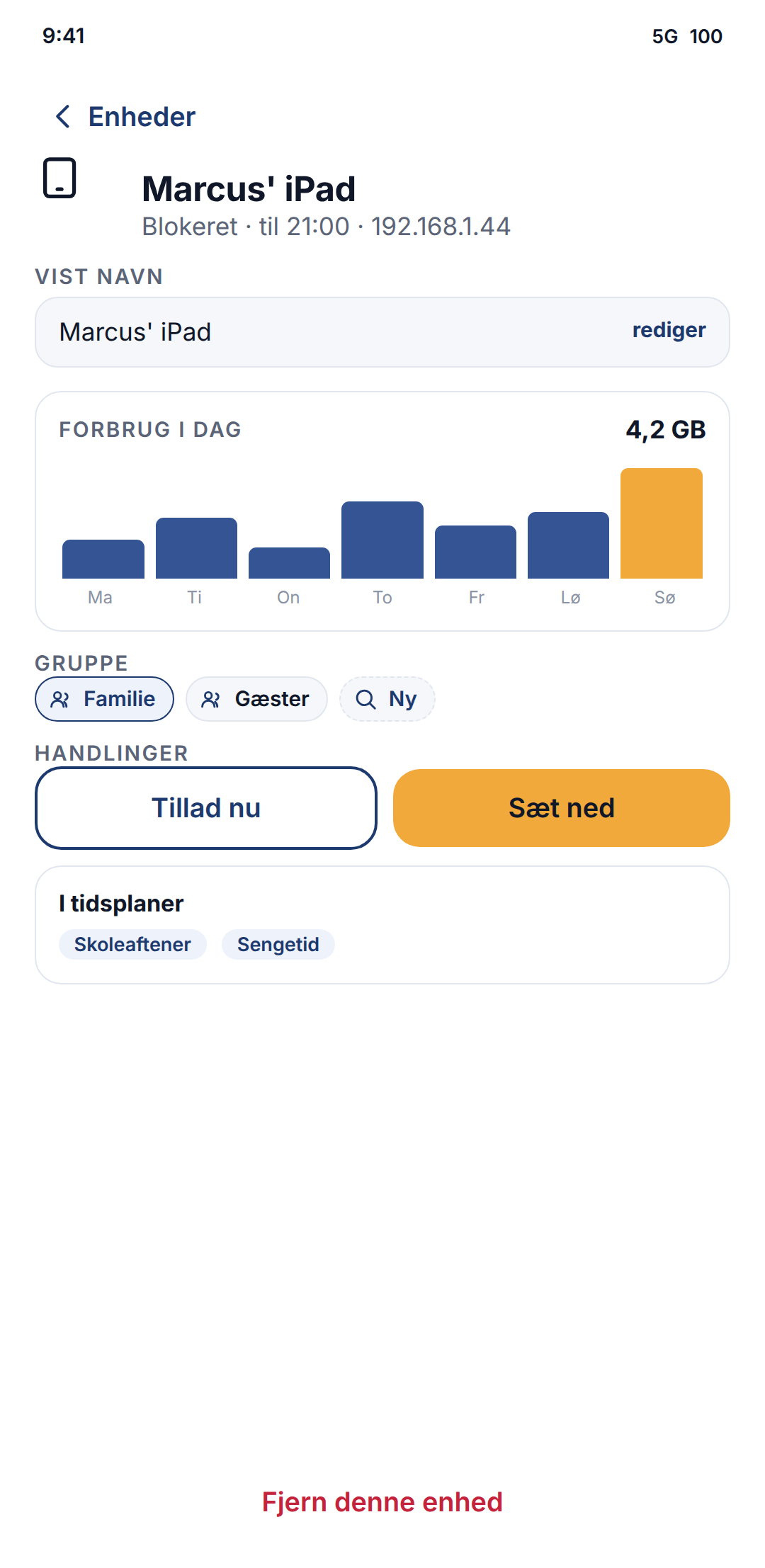 Styr en enhed